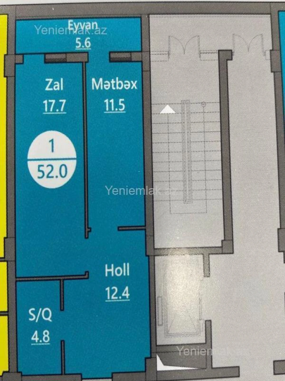 Satılır 2 otaqlı yeni tikili 52 m²