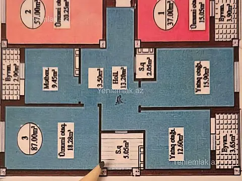 Satılır 3 otaqlı yeni tikili 87 m²
