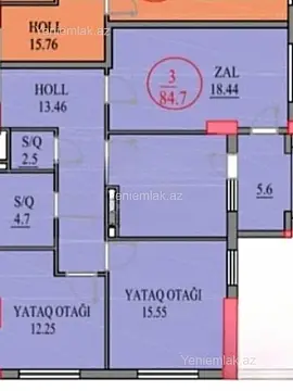 Satılır 3 otaqlı yeni tikili 85 m²
