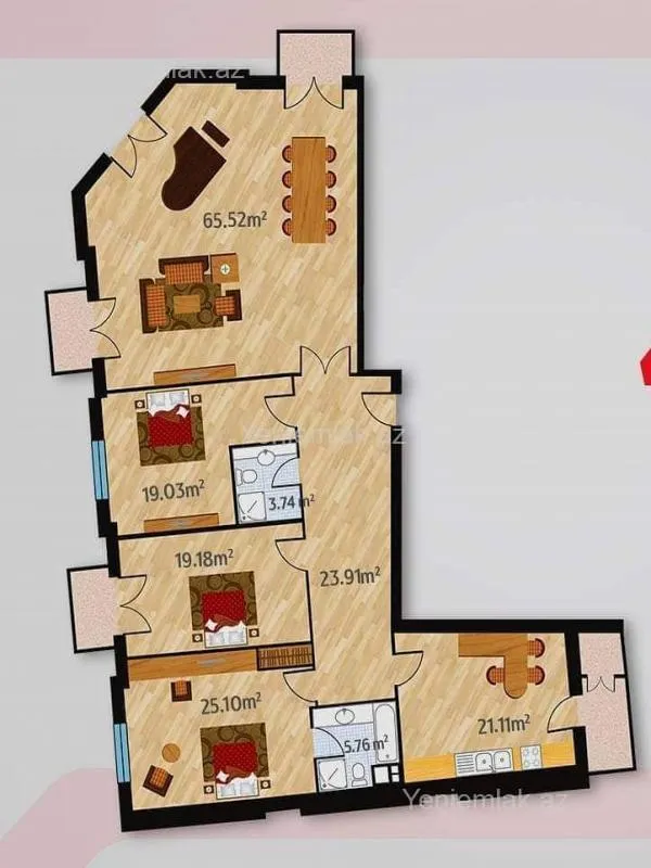 Satılır 4 otaqlı yeni tikili 209 m²