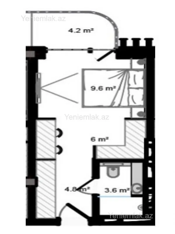 Satılır 1 otaqlı yeni tikili 35.3 m²