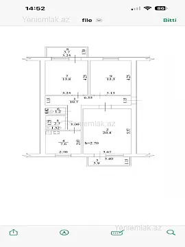 Satılır 3 otaqlı köhnə tikili 72 m²