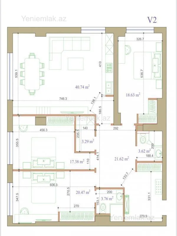 Satılır 4 otaqlı yeni tikili 148 m²