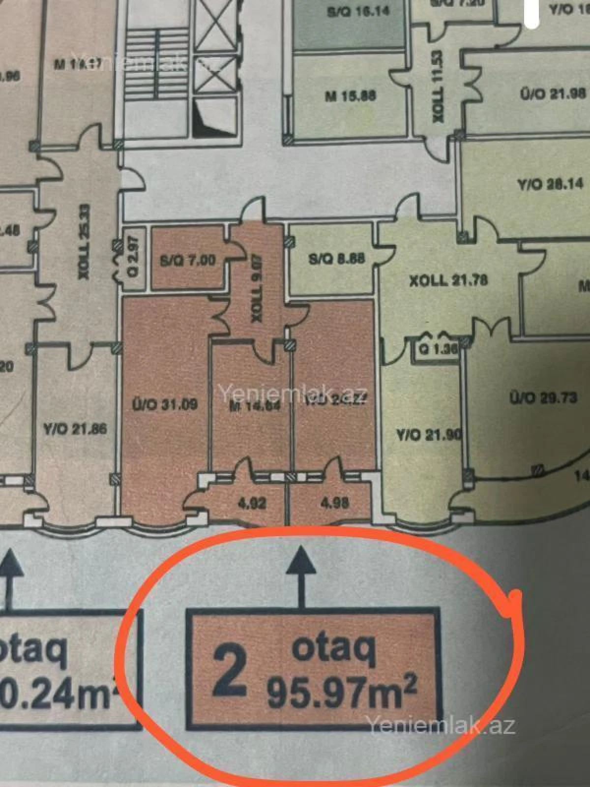 Satılır 3 otaqlı yeni tikili 96 m²