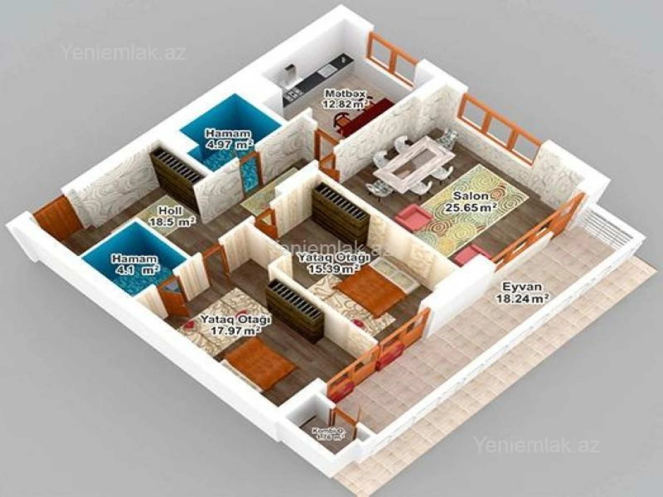 Satılır 3 otaqlı yeni tikili 120 m²