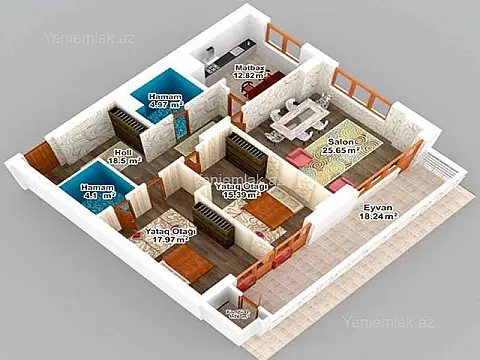 Satılır 3 otaqlı yeni tikili 120 m²