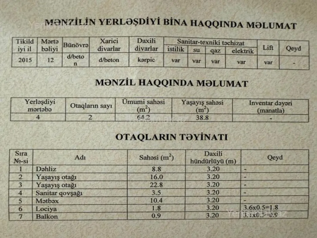 Satılır 2 otaqlı yeni tikili 77 m²