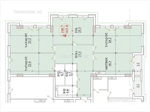 Satılır 4 otaqlı yeni tikili 165 m²