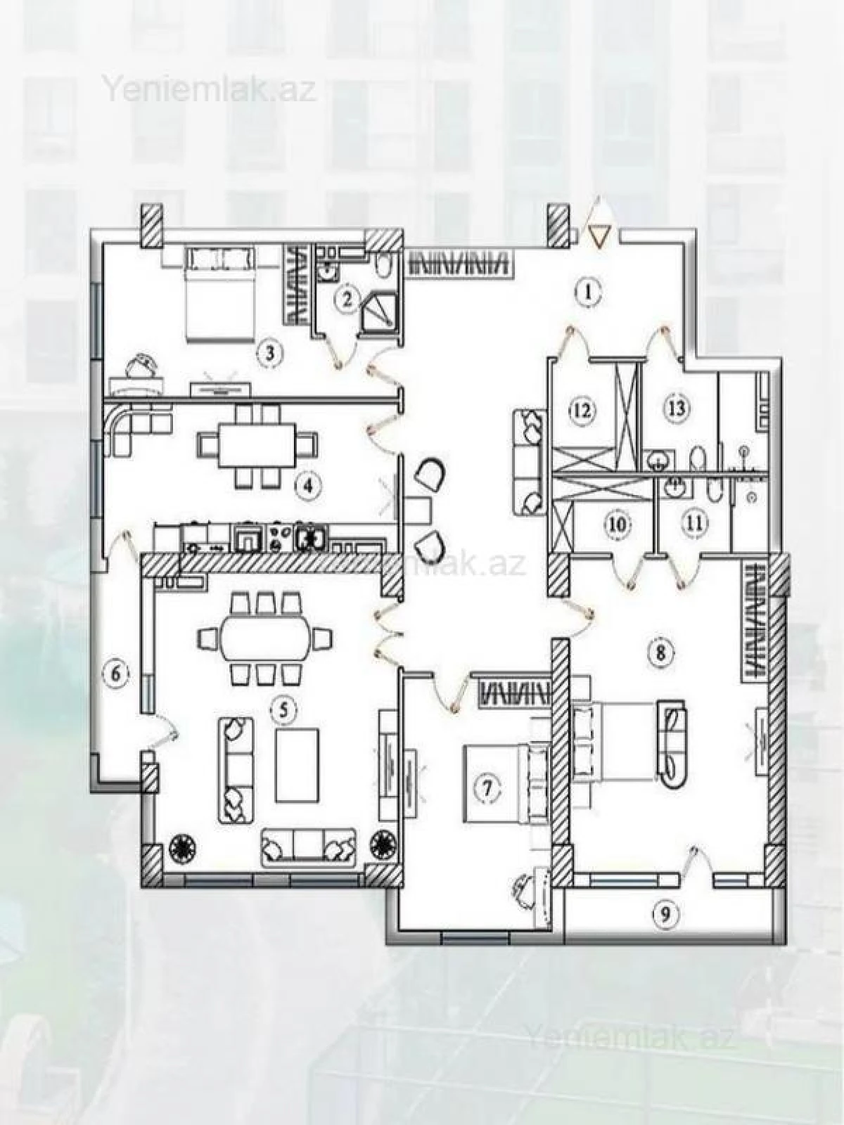 Satılır 4 otaqlı yeni tikili 219 m²