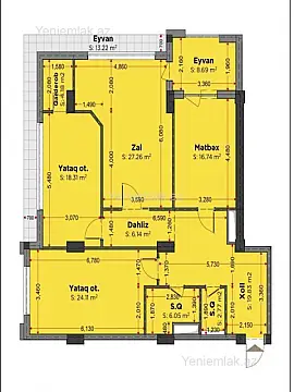 Satılır 3 otaqlı yeni tikili 147.3 m²