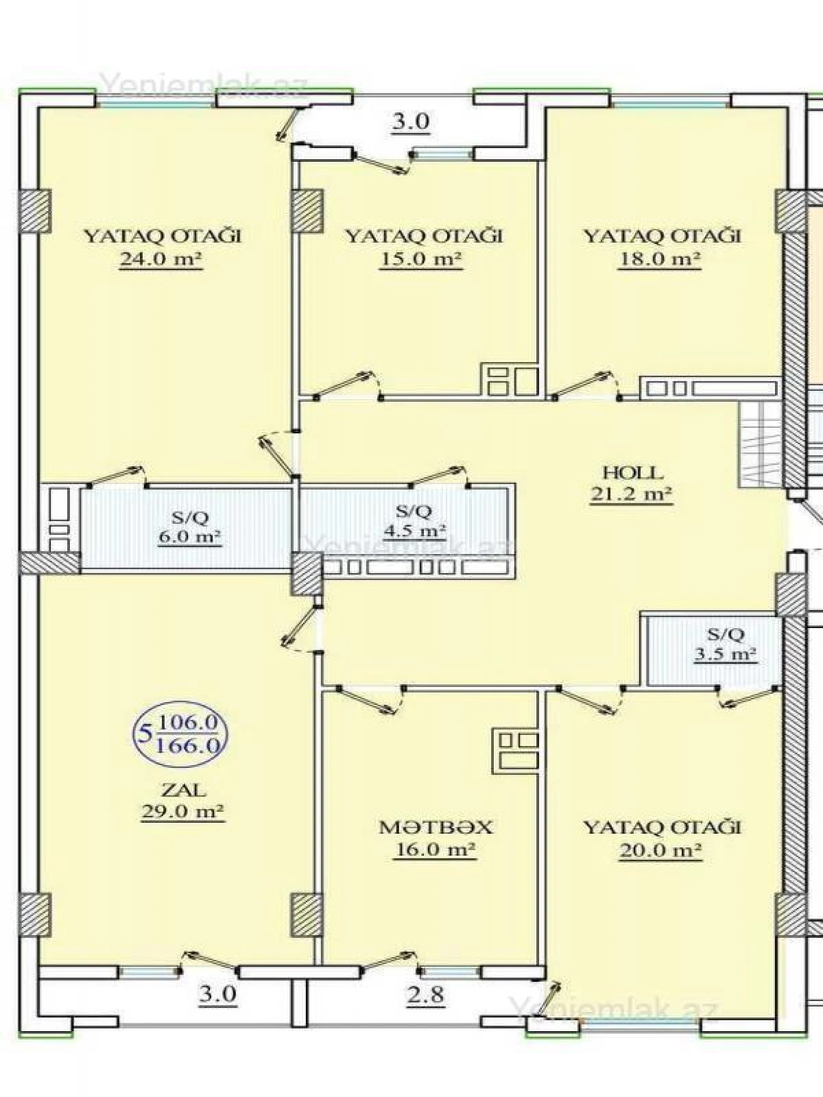 Satılır 5 otaqlı yeni tikili 166 m²