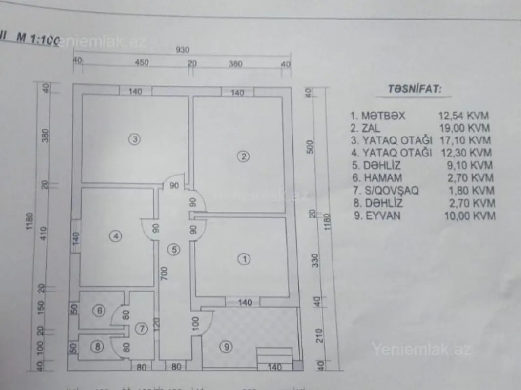 Satılır 4 otaqlı həyət evi 110 m²