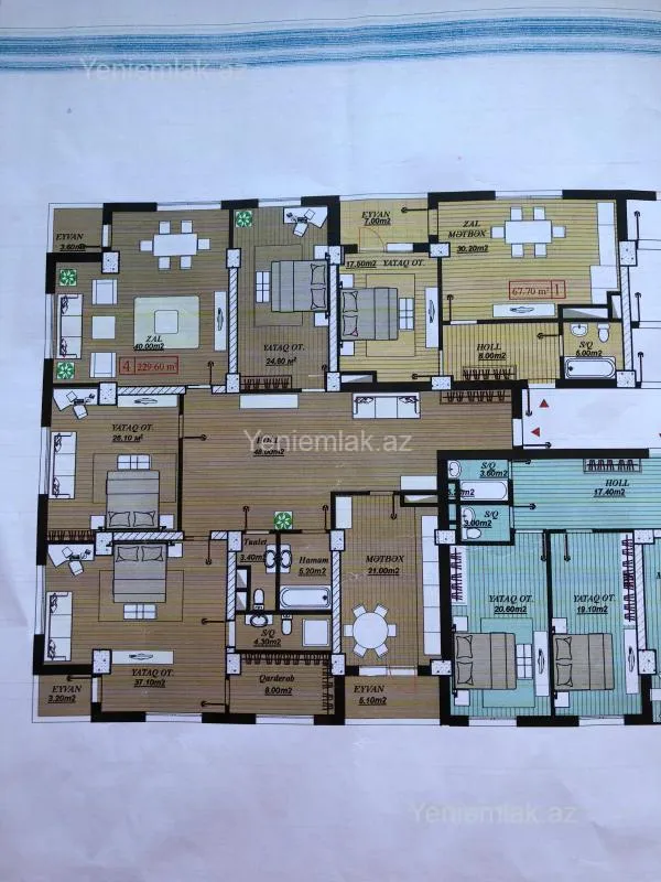 Satılır 4 otaqlı yeni tikili 229 m²