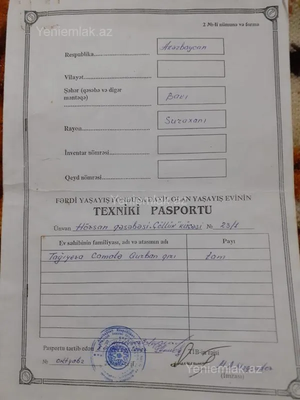 Satılır 3 otaqlı həyət evi 65 m²