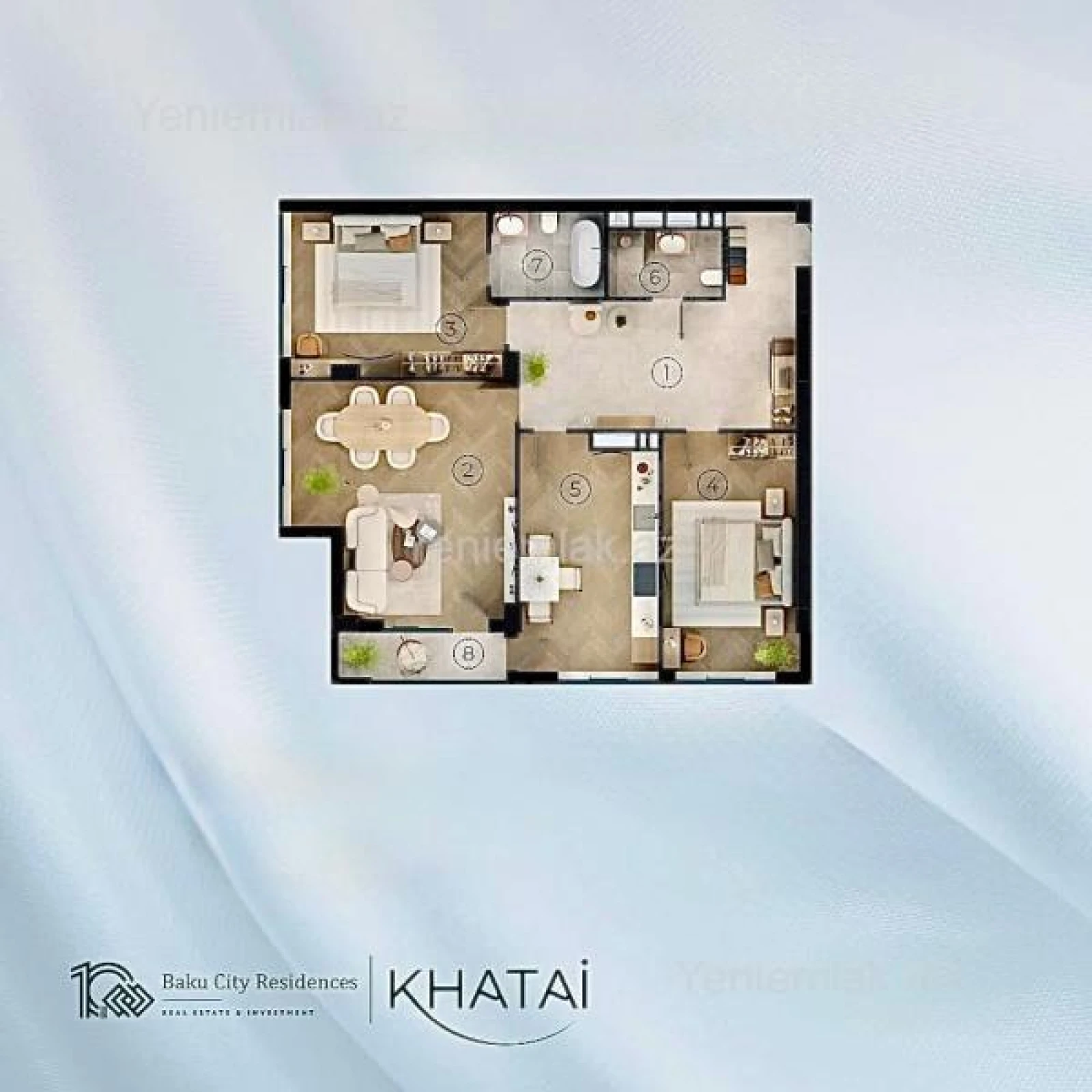 Satılır 3 otaqlı yeni tikili 127.5 m²