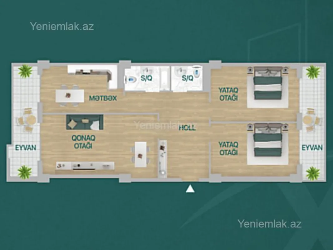 Satılır 3 otaqlı yeni tikili 120 m²