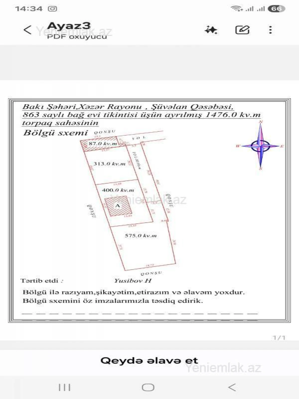 Satılır torpaq sahəsi