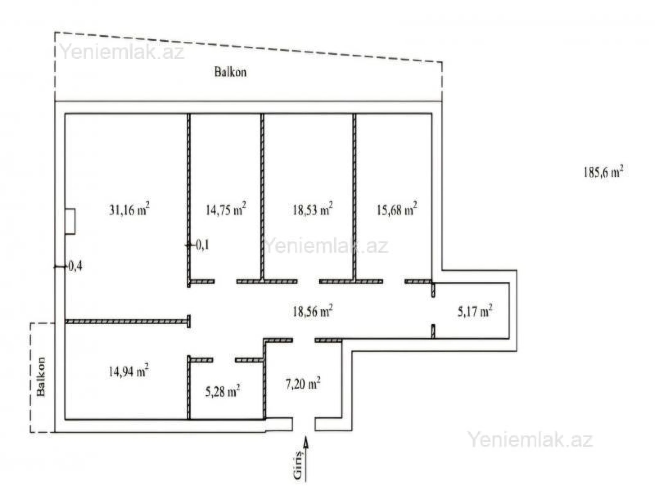 Satılır 4 otaqlı yeni tikili 186 m²
