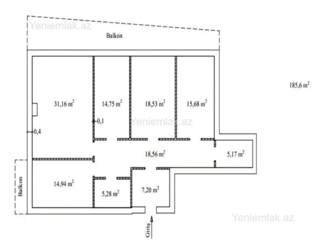 Satılır 4 otaqlı yeni tikili 186 m²
