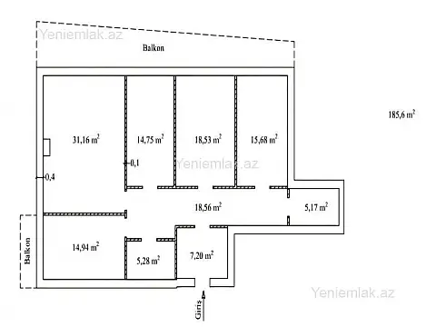 Satılır 4 otaqlı yeni tikili 186 m²