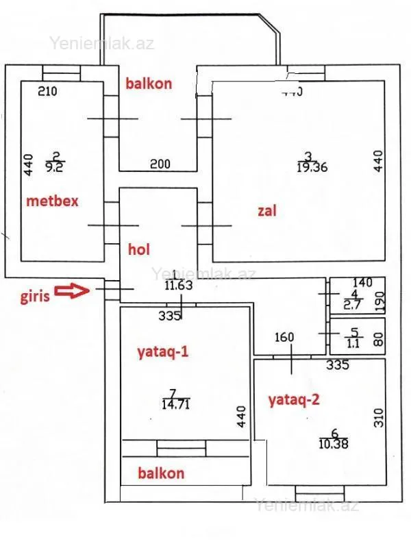 Satılır 3 otaqlı yeni tikili 85 m²