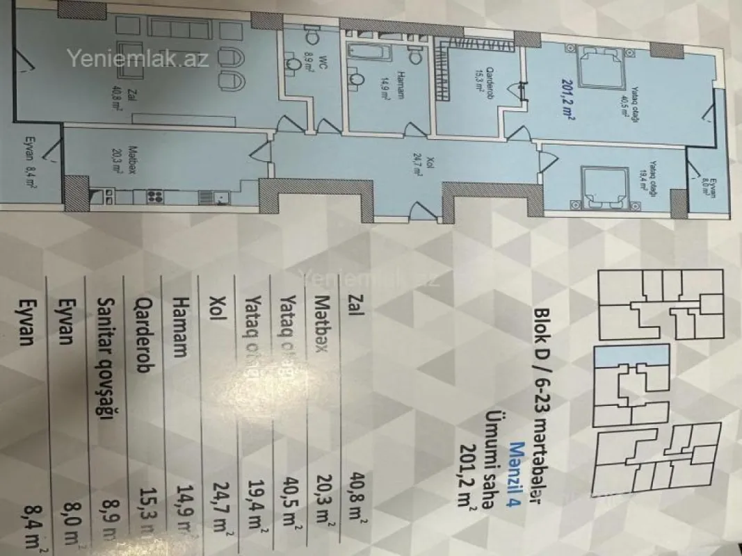 Satılır 4 otaqlı yeni tikili 186 m²