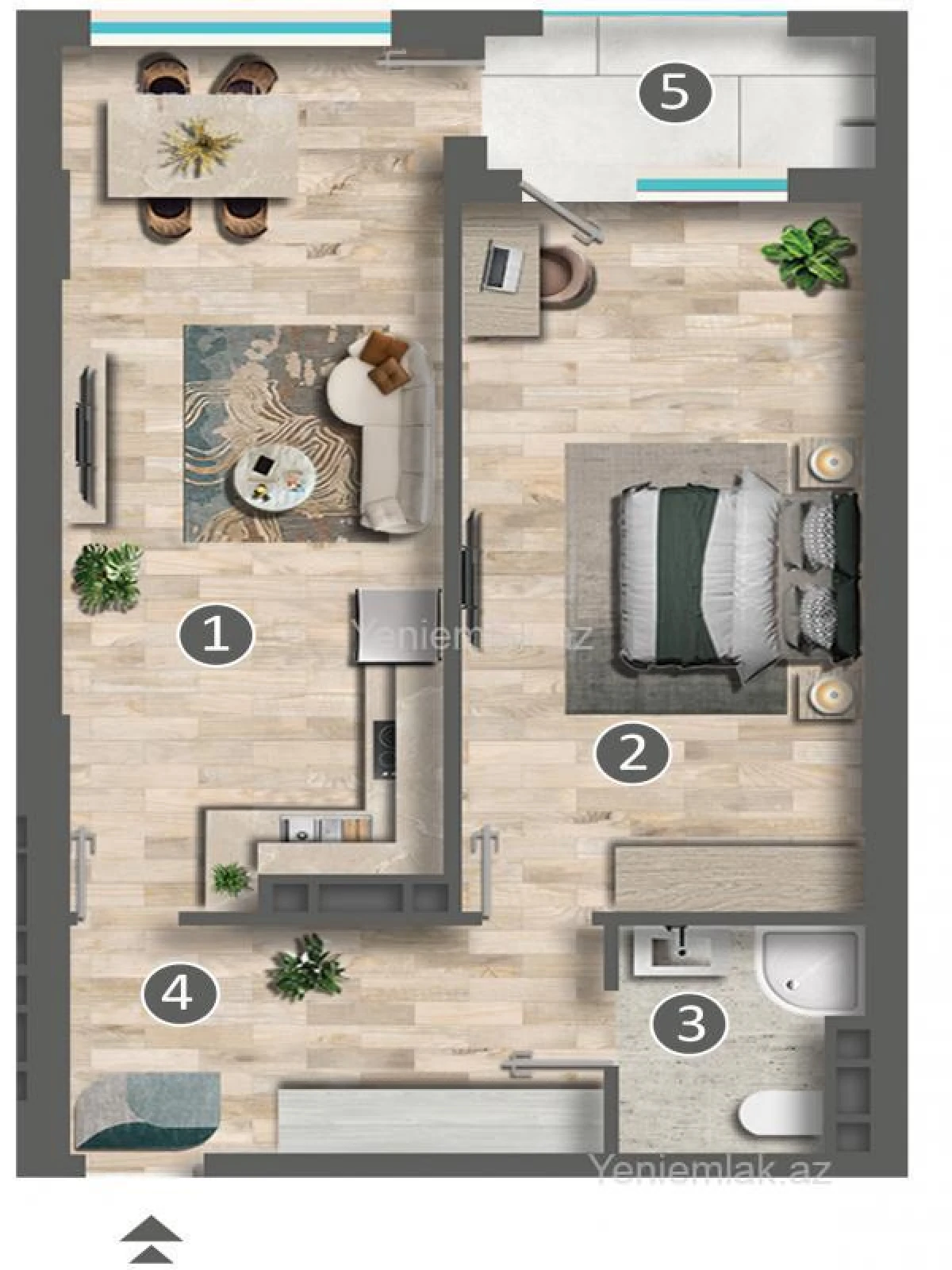 Satılır 2 otaqlı yeni tikili 74 m²