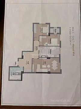 Satılır 3 otaqlı yeni tikili 101 m²