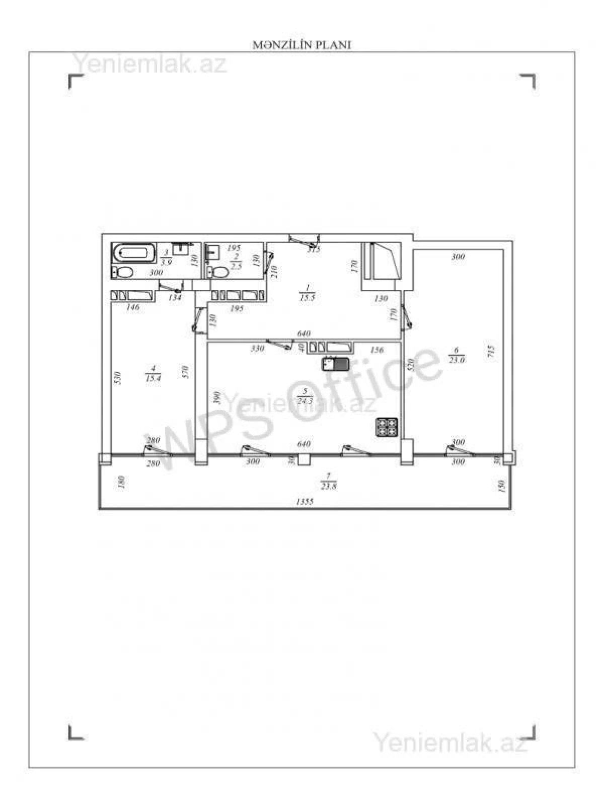 Satılır 3 otaqlı yeni tikili 121.5 m²