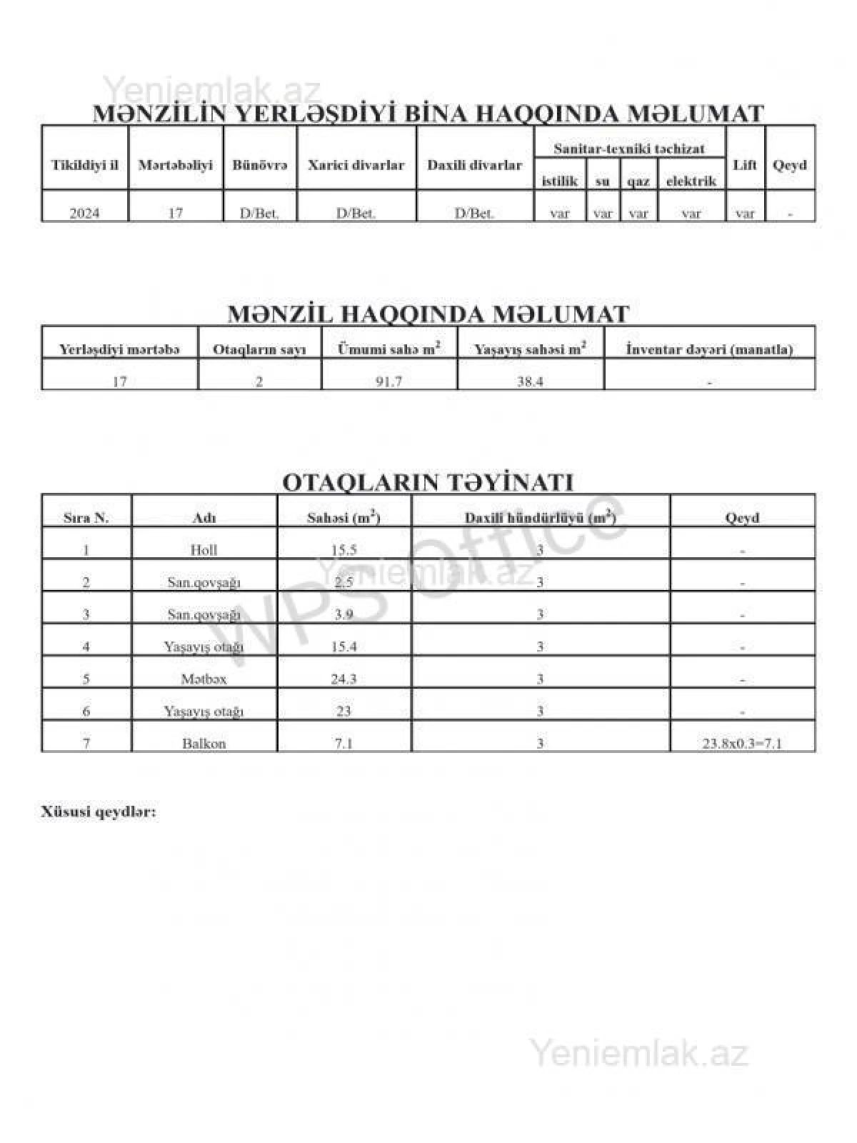 Satılır 3 otaqlı yeni tikili 121.5 m²
