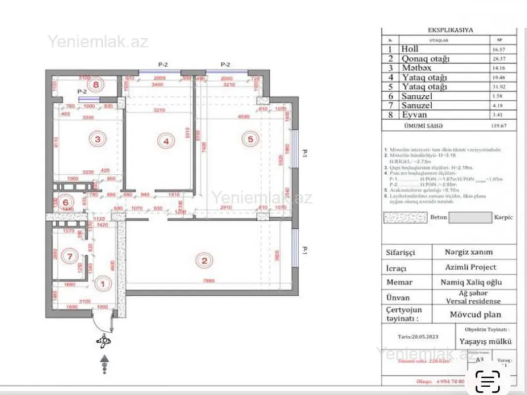 Satılır 3 otaqlı yeni tikili 138 m²