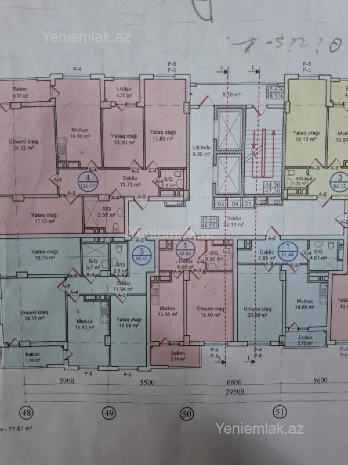 Satılır 3 otaqlı yeni tikili 98.43 m²
