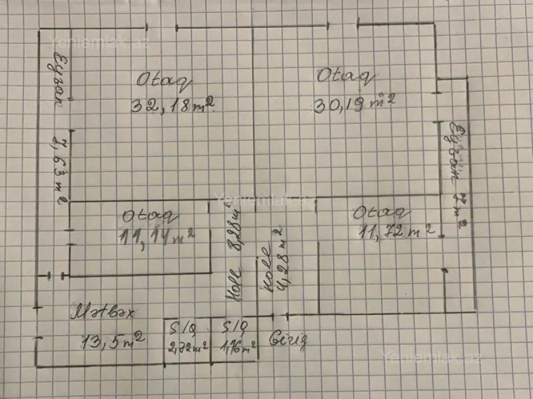 Satılır 4 otaqlı köhnə tikili 130 m²
