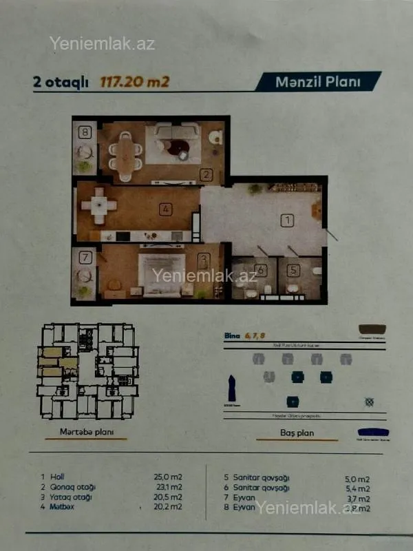Satılır 3 otaqlı yeni tikili 118 m²