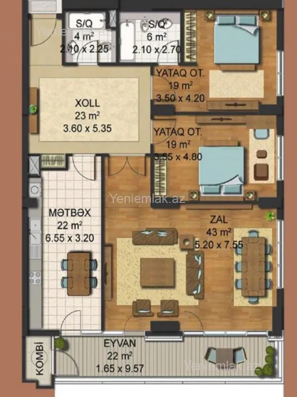 Satılır 3 otaqlı yeni tikili 162 m²