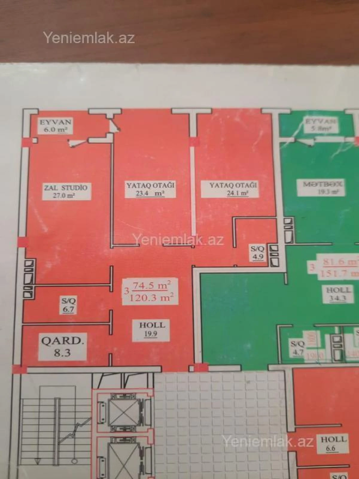 Satılır 3 otaqlı yeni tikili 120 m²