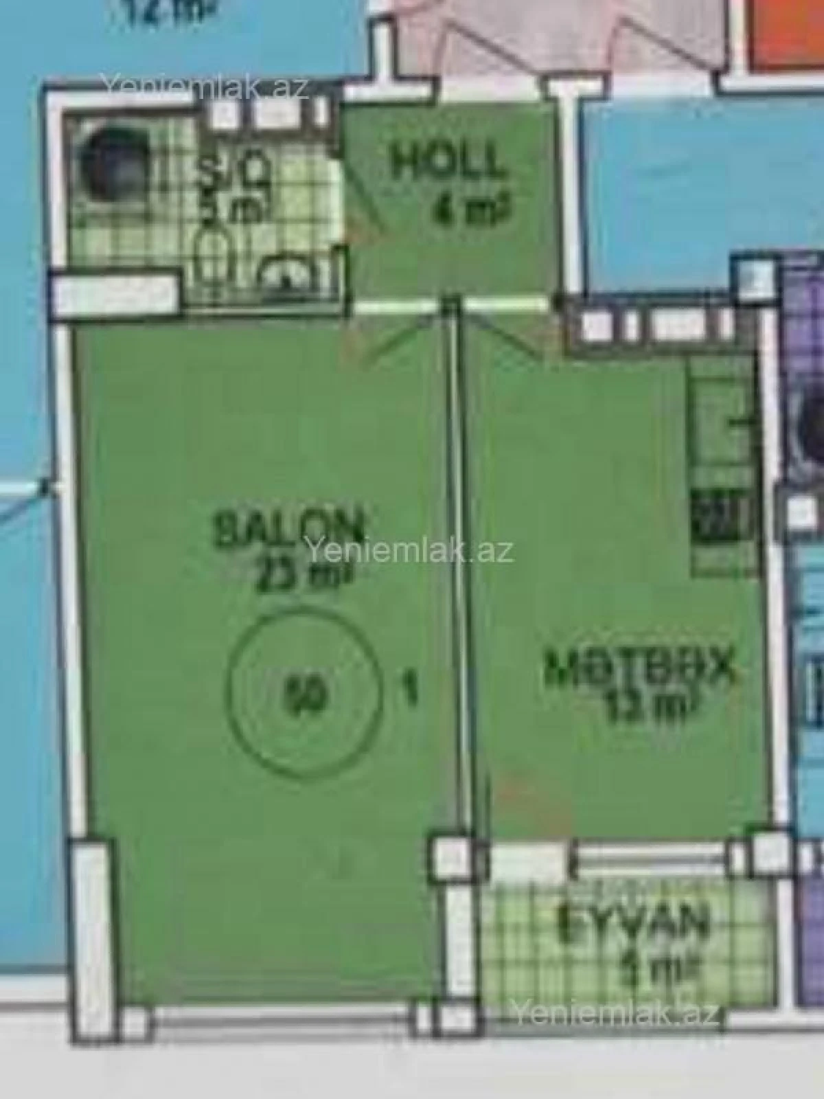 Satılır 1 otaqlı yeni tikili 55 m²