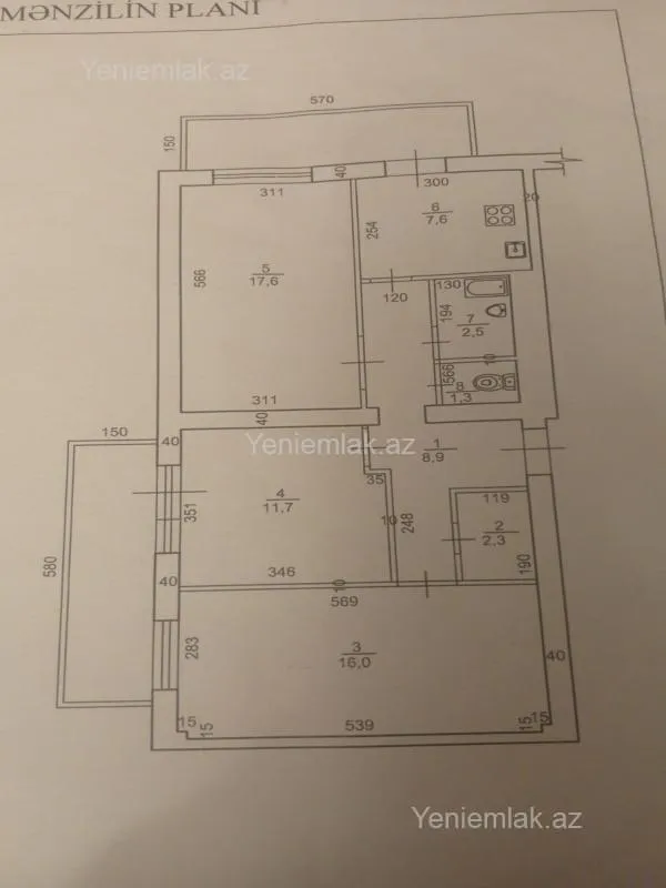 Satılır 3 otaqlı köhnə tikili 85 m²