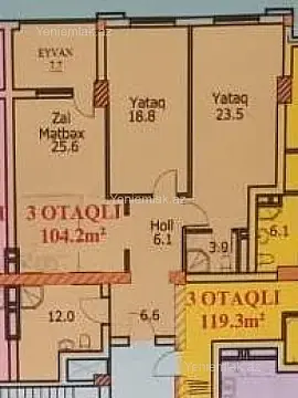 Satılır 3 otaqlı yeni tikili 105 m²