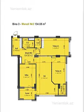 Satılır 3 otaqlı yeni tikili 140 m²