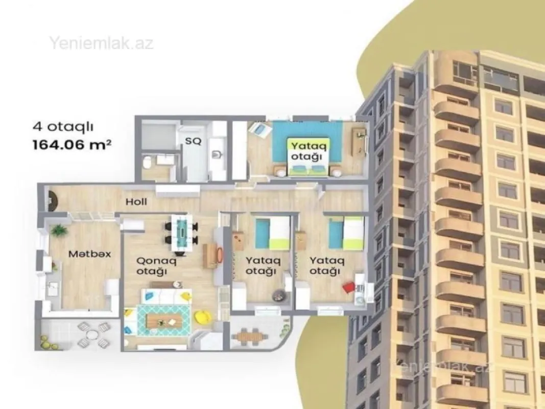 Satılır 4 otaqlı yeni tikili 164 m²