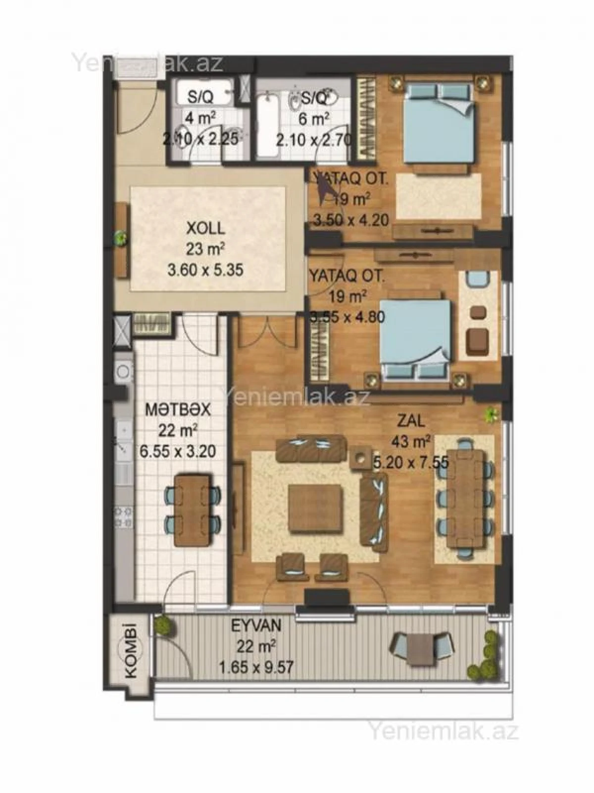 Satılır 3 otaqlı yeni tikili 157 m²