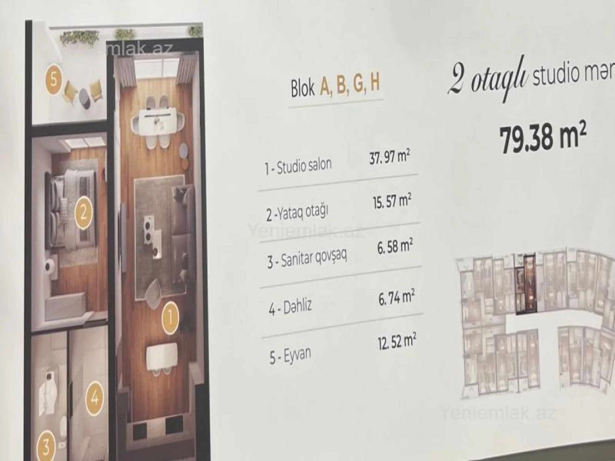 Satılır 3 otaqlı yeni tikili 80 m²