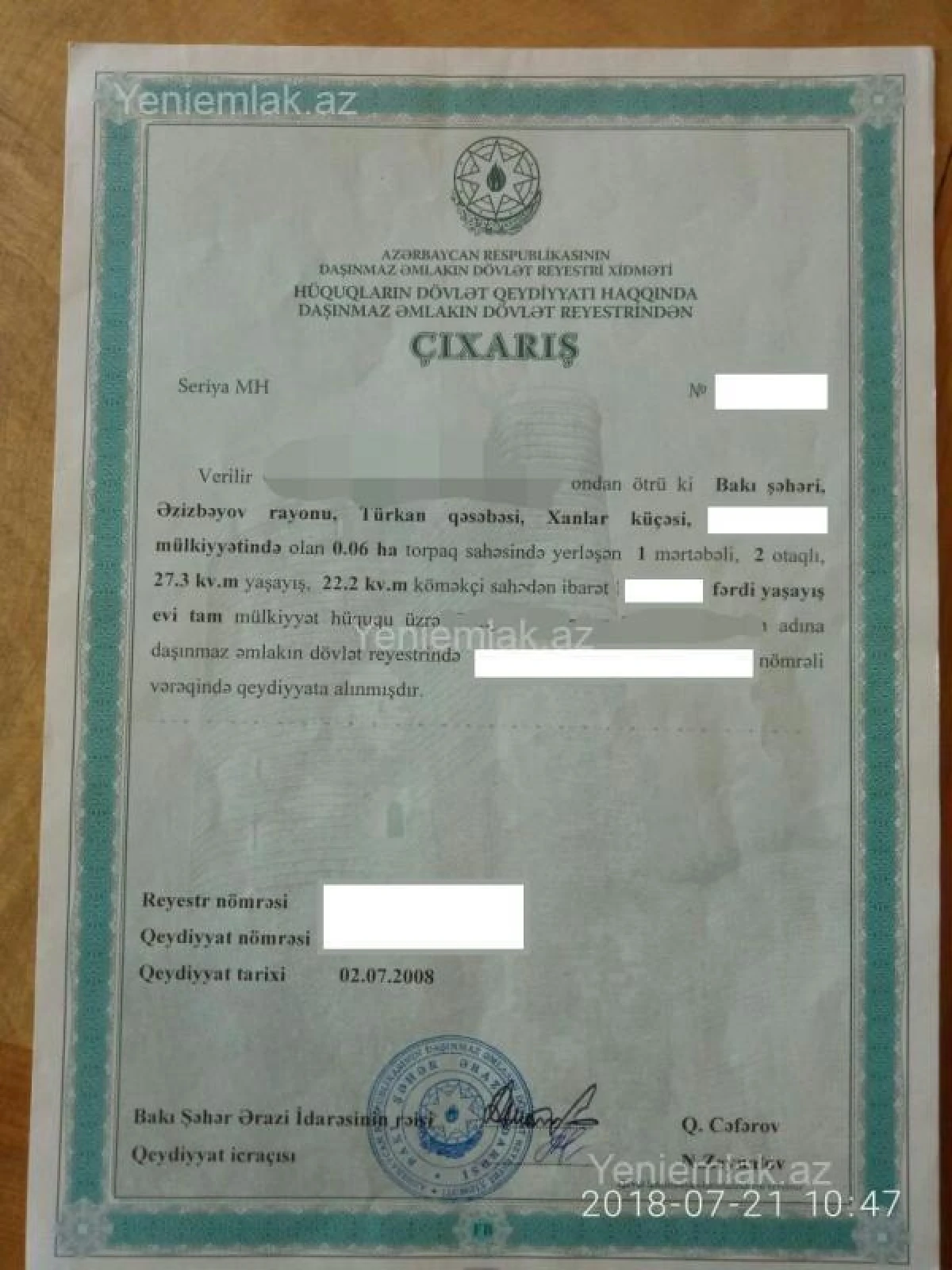 Satılır 2 otaqlı həyət evi 50 m²