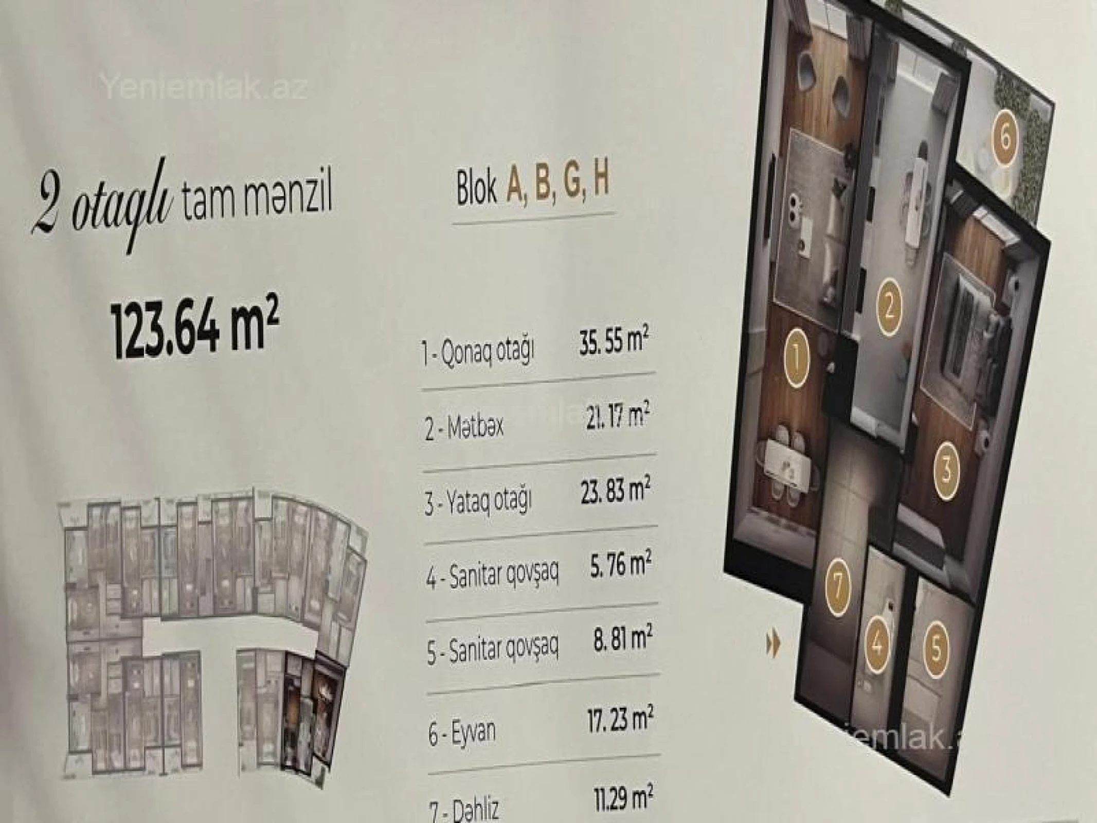 Satılır 3 otaqlı yeni tikili 124 m²
