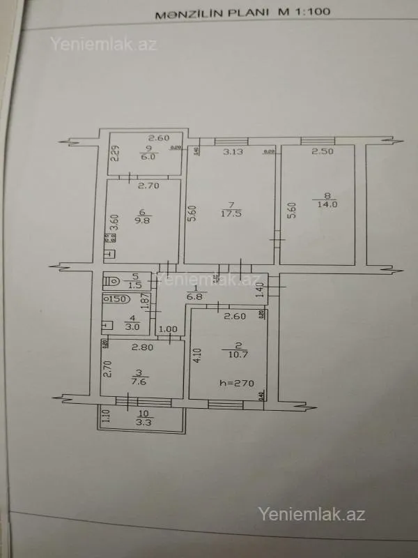 Satılır 4 otaqlı köhnə tikili 90.7 m²