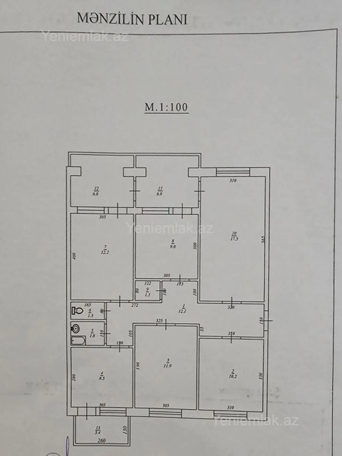 Satılır 5 otaqlı köhnə tikili 90 m²