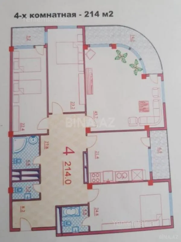 Satılır 4 otaqlı yeni tikili 214 m²