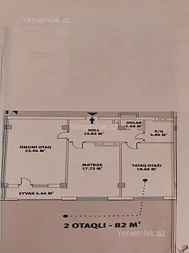Satılır 2 otaqlı yeni tikili 82 m²