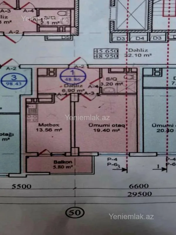 Satılır 1 otaqlı yeni tikili 48.86 m²